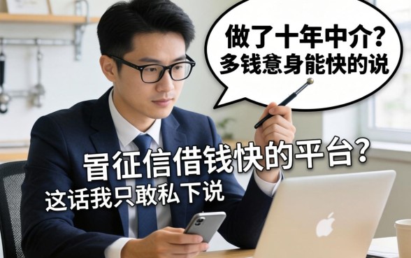 不查征信借钱快的平台？做了十年中介，这话我只敢私下说