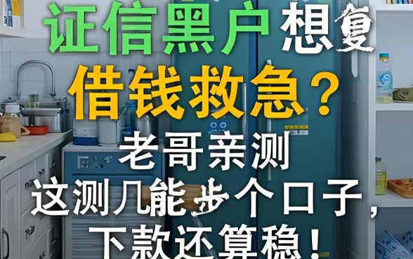征信黑户想借钱救急？老哥亲测这几个口子，下款还算稳！