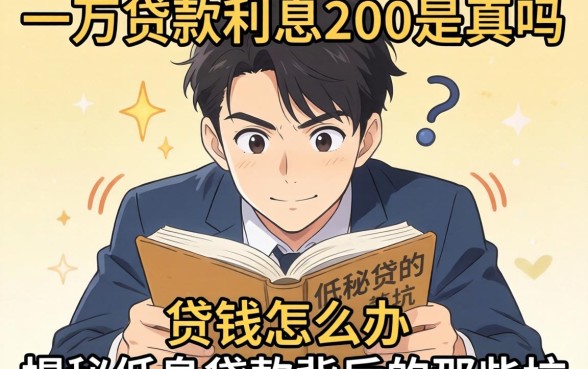 急需用钱怎么办?一万贷款利息200是真的吗?揭秘低息贷款背后的那些坑