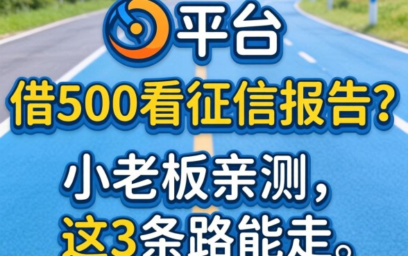 什么平台借500不看征信报告？小老板亲测，这3条路能走