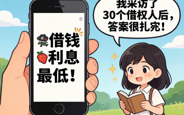 手机从哪里借钱利息最低呢？我采访了30个借款人后，答案很扎心