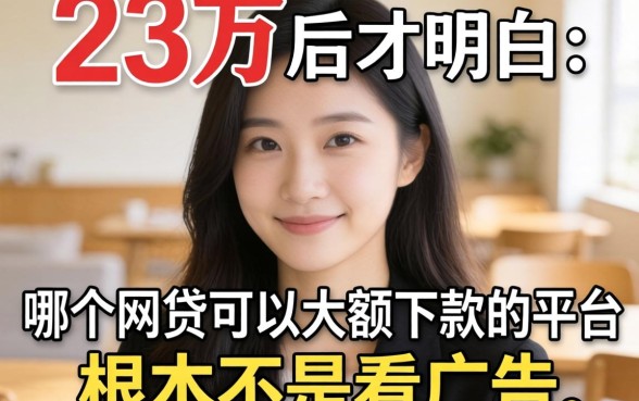 借了23万后才明白：哪个网贷可以大额下款的平台，根本不是看广告