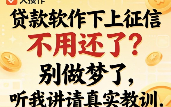 什么贷款软件不上征信不用还了?别做梦了,听我讲讲真实教训