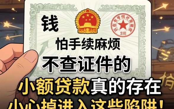 急需用钱又怕手续麻烦?不查证件的小额贷款真的存在吗?小心掉进这些陷阱!