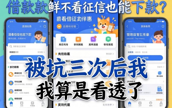 哪些借款软件不看征信也能下款?被坑三次后我算是看透了