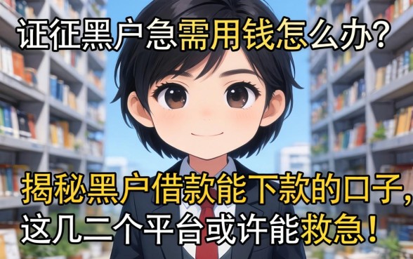 征信黑户急需用钱怎么办？揭秘黑户借款能下款的口子，这几个平台或许能救急！