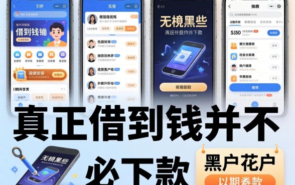 我试了十几个平台，发现真正能借到钱的并不是那些无视黑户花户必下款的口子