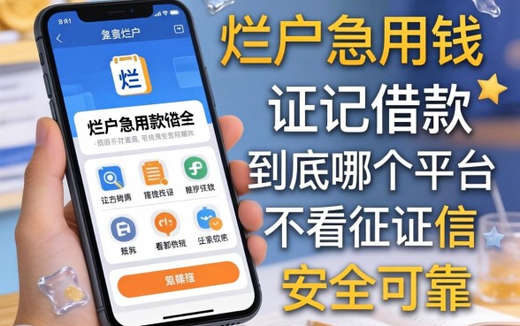征信黑户烂户急用钱，手机借款到底哪个平台不看征信安全可靠？