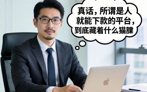 银行经理说真话：所谓是人就能下款的平台，到底藏着什么猫腻