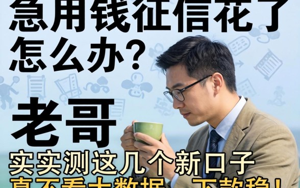 急用钱征信花了怎么办？老哥实测2026这几个新口子真不看大数据，下款稳！