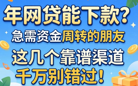 2026年哪个网贷能下款？急需资金周转的朋友，这几个靠谱渠道千万别错过！