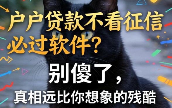 黑户贷款不看征信必过软件？别傻了，真相远比你想象的残酷