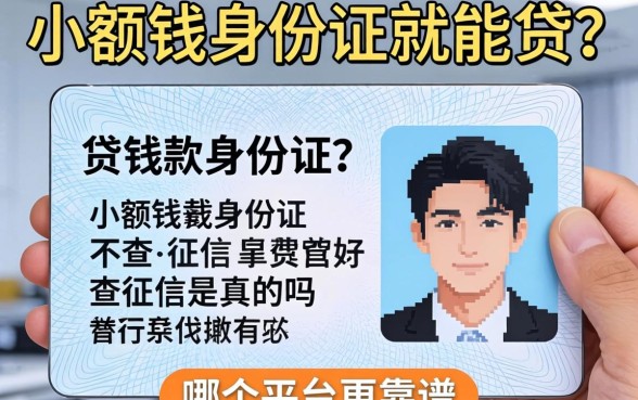 急需用钱身份证就能贷?小额贷款身份证不查征信是真的吗?哪个平台更靠谱?