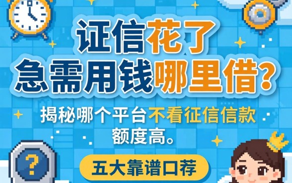 征信花了急需用钱哪里借？揭秘哪个平台不看征信借款额度高，五大靠谱口子推荐