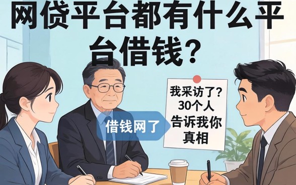 网贷平台都有什么平台可以借钱？我采访了30个人，告诉你真相