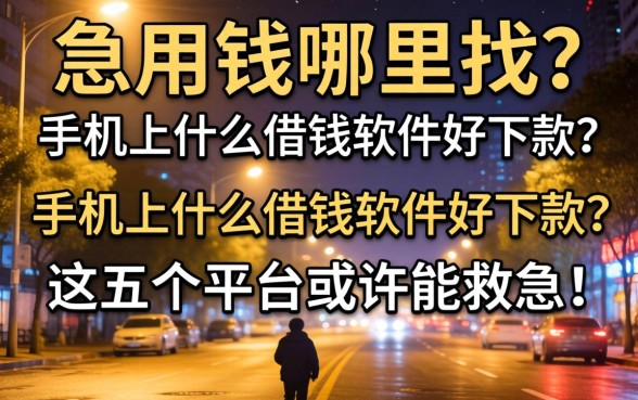 深夜急用钱哪里找？手机上什么借钱软件好下款？这五个平台或许能救急！
