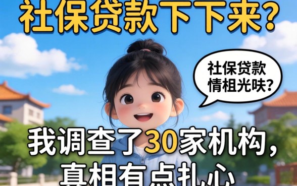 没有社保贷款下不来？我调查了30家机构，真相有点扎心