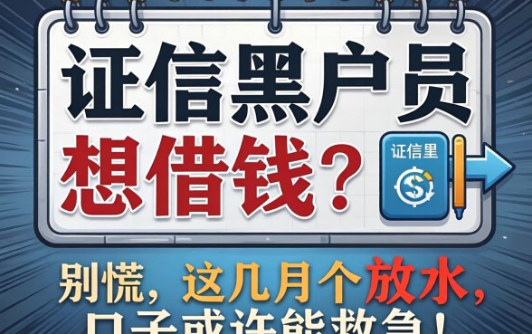 征信黑户想借钱？别慌，这几个放水口子或许能救急！