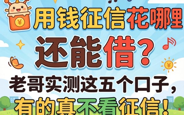 急用钱征信花哪里还能借？老哥实测这五个口子，有的真不看征信！