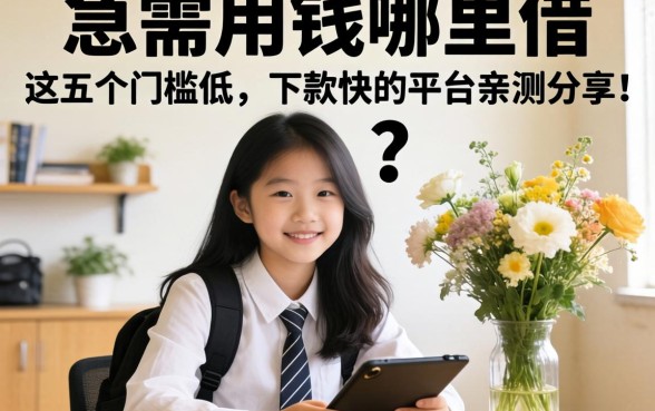 大学生急需用钱哪里借？这五个门槛低、下款快的平台亲测分享！