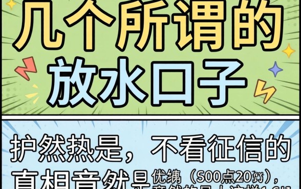 我试了几个所谓的放水口子，发现不看征信的真相竟然是这样
