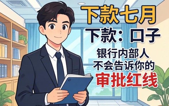 7月能下款的口子:银行内部人不会告诉你的审批红线
