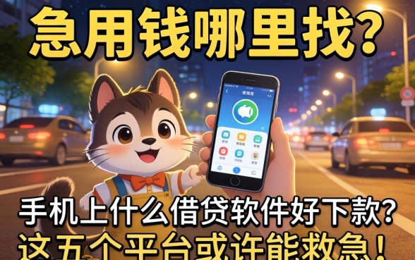 深夜急用钱哪里找？手机上什么借钱软件好下款？这五个平台或许能救急！