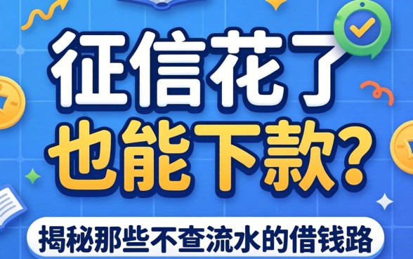 我征信花了也能下款?揭秘那些不查流水的借钱路子