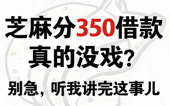 芝麻分350借款真的没戏？别急，听我讲完这事儿