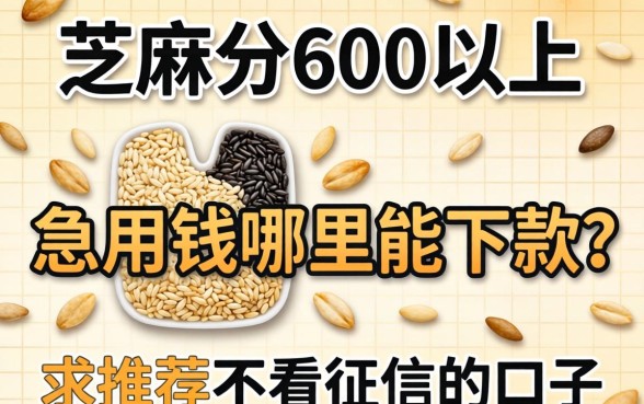 芝麻分600以上,急用钱哪里能下款?求推荐不看征信的口子!