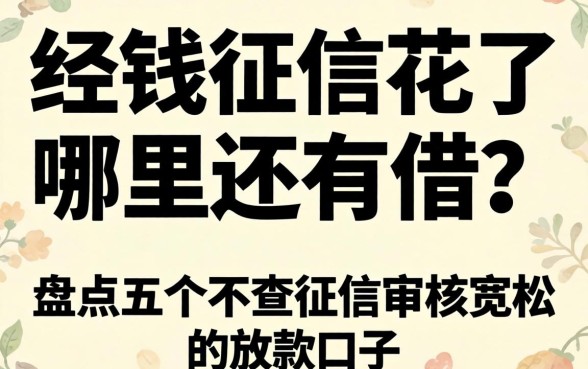 急需用钱征信花了哪里还能借？盘点五个不查征信审核宽松的放款口子