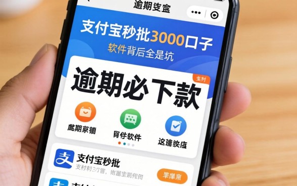 我试了所谓的支付宝秒批3000口子，发现逾期必下款的软件背后全是坑