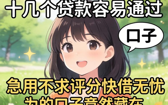 我试了十几个贷款容易通过的口子，发现急用不求评分快借无忧的口子竟然藏在