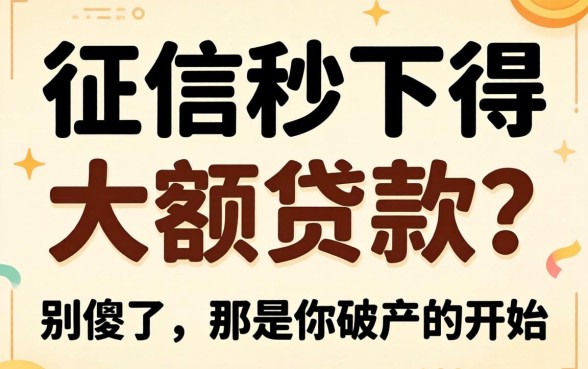 不看征信秒下得大额贷款？别傻了，那是你破产的开始