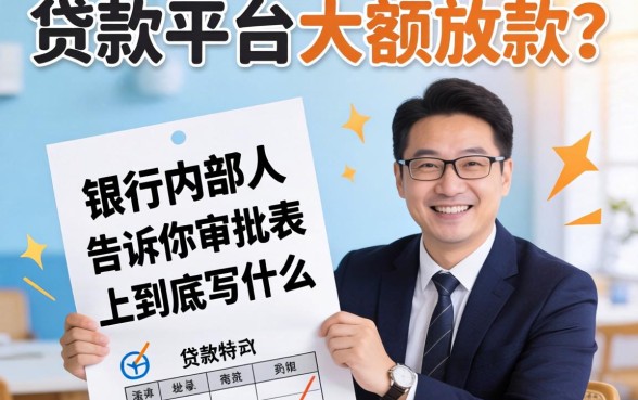 贷款平台大额放款?银行内部人告诉你审批表上到底写什么