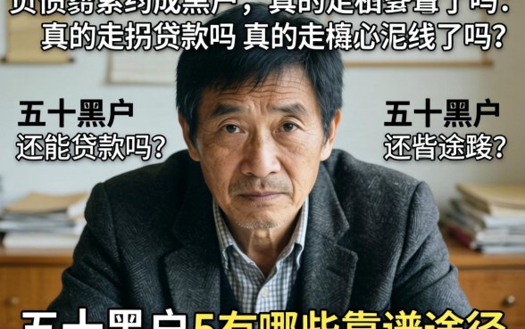 五十岁负债累累成黑户，真的走投无路了吗？五十黑户还能贷款吗有哪些靠谱途径？