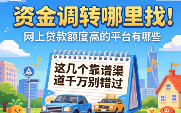 急需资金周转哪里找？网上贷款额度高的平台有哪些？这几个靠谱渠道千万别错过