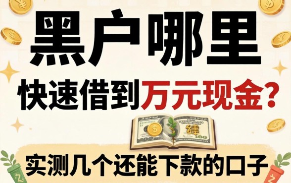 黑户哪里能快速借到一万元现金？实测几个还能下款的口子