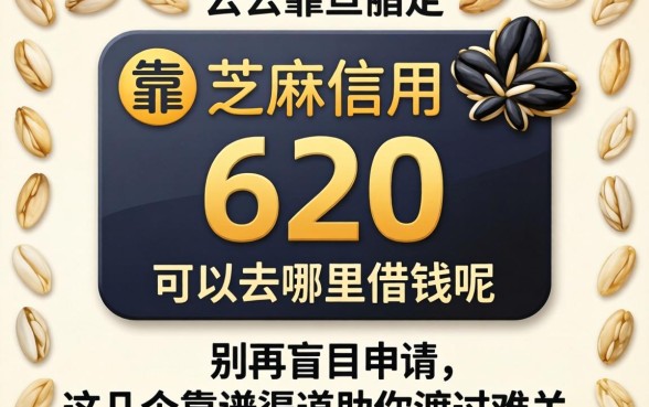 芝麻信用620可以去哪里借钱呢?别再盲目申请,这几个靠谱渠道助你渡过难关