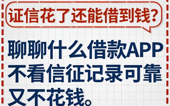 征信花了还能借到钱?聊聊什么借款app不看征信记录可靠又不花钱