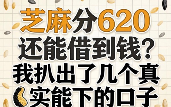 芝麻分620还能借到钱?我扒出了几个真实能下的口子