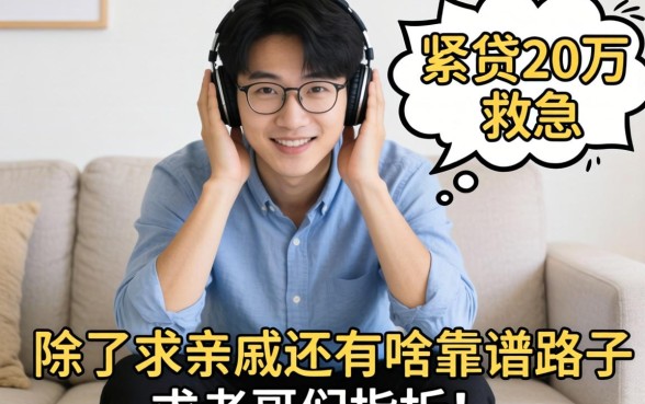 手头紧想贷20万救急,除了求亲戚还有啥靠谱路子?求老哥们指点!