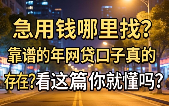 深夜急用钱哪里找？靠谱的2026年网贷口子真的存在吗？看完这篇你就懂了