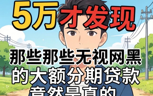 我借了5万才发现,那些无视网黑的大额分期贷款竟然是真的