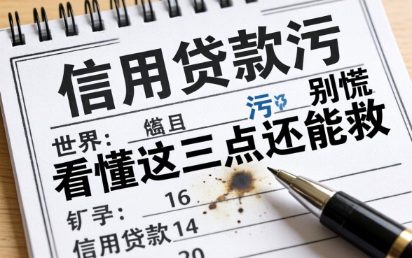 个人信用贷款记录有污点?别慌,看懂这三点还能救