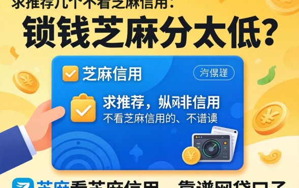 急需用钱但芝麻分太低？求推荐几个不看芝麻信用的靠谱网贷口子！