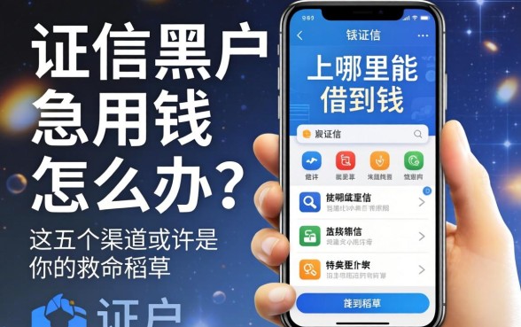 征信黑户急用钱怎么办？手机上哪里能借到钱？这五个渠道或许是你的救命稻草