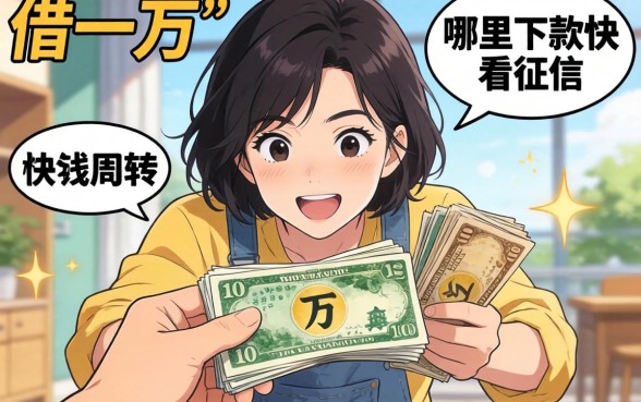 手头紧想借一万块钱周转，哪里下款快不看征信？