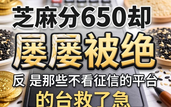 我芝麻分650却屡屡被拒，反倒是那些不看征信的平台救了急