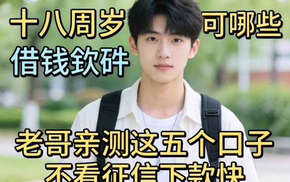 刚满十八周岁可以借钱的软件有哪些？老哥亲测这五个口子不看征信下款快